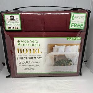 COPY - Queen Bamboo sheet set 6 pc Burgundy